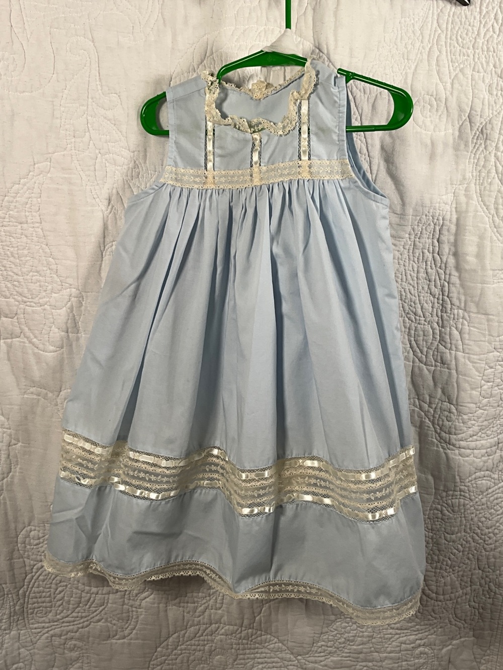 Heirloom Light Blue Lace-Trim Girls' Formal Dress